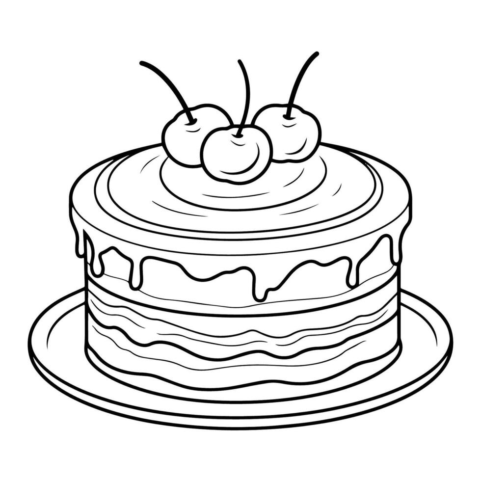 Clean vector outline of a cake icon for versatile applications.
