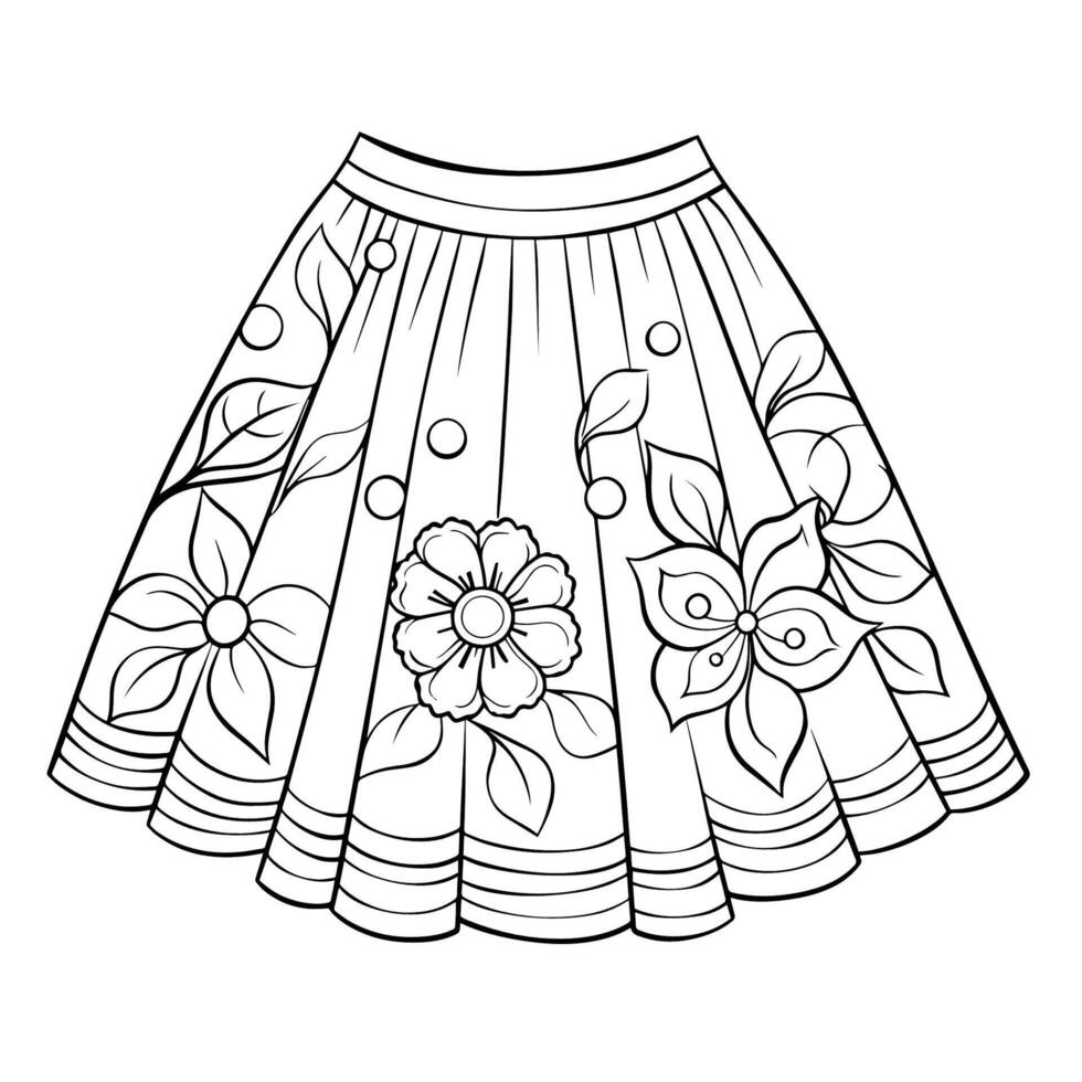 elegante falda contorno icono en vector formato para Moda diseños