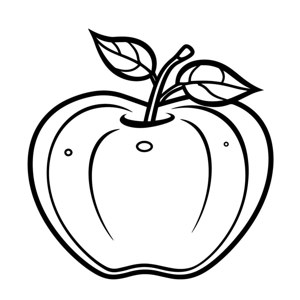 Sleek apple outline icon in vector format, a versatile addition to modern designs.