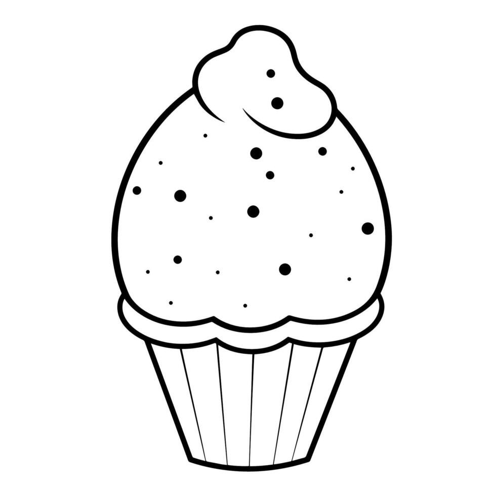 Delicious ice cream outline icon in vector format for dessert designs.