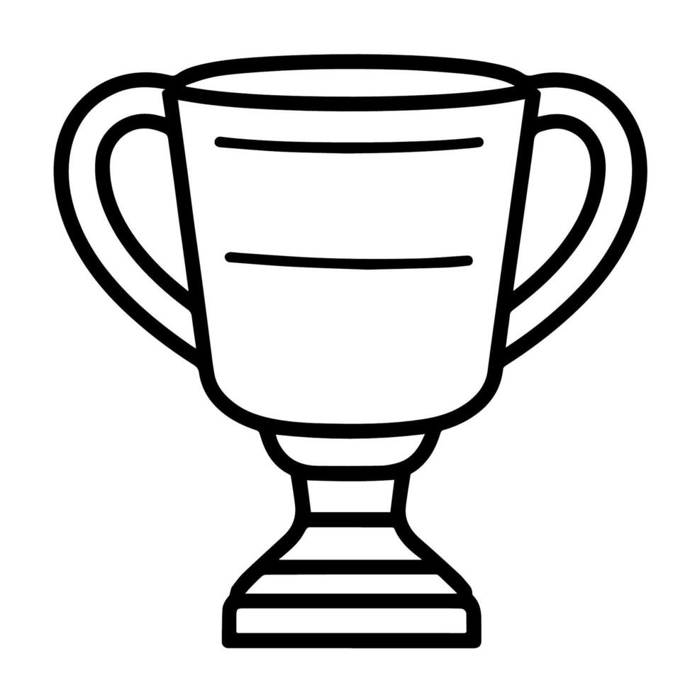 victorioso taza para ganar contorno icono en vector formato para logro diseños