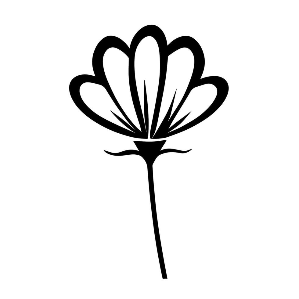 Clean vector outline of a flower icon for versatile applications.