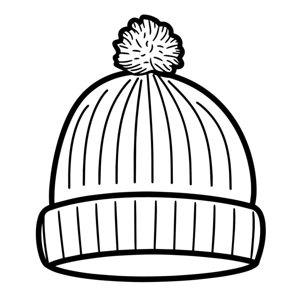 Chic beanie outline icon in vector format for trendy designs.