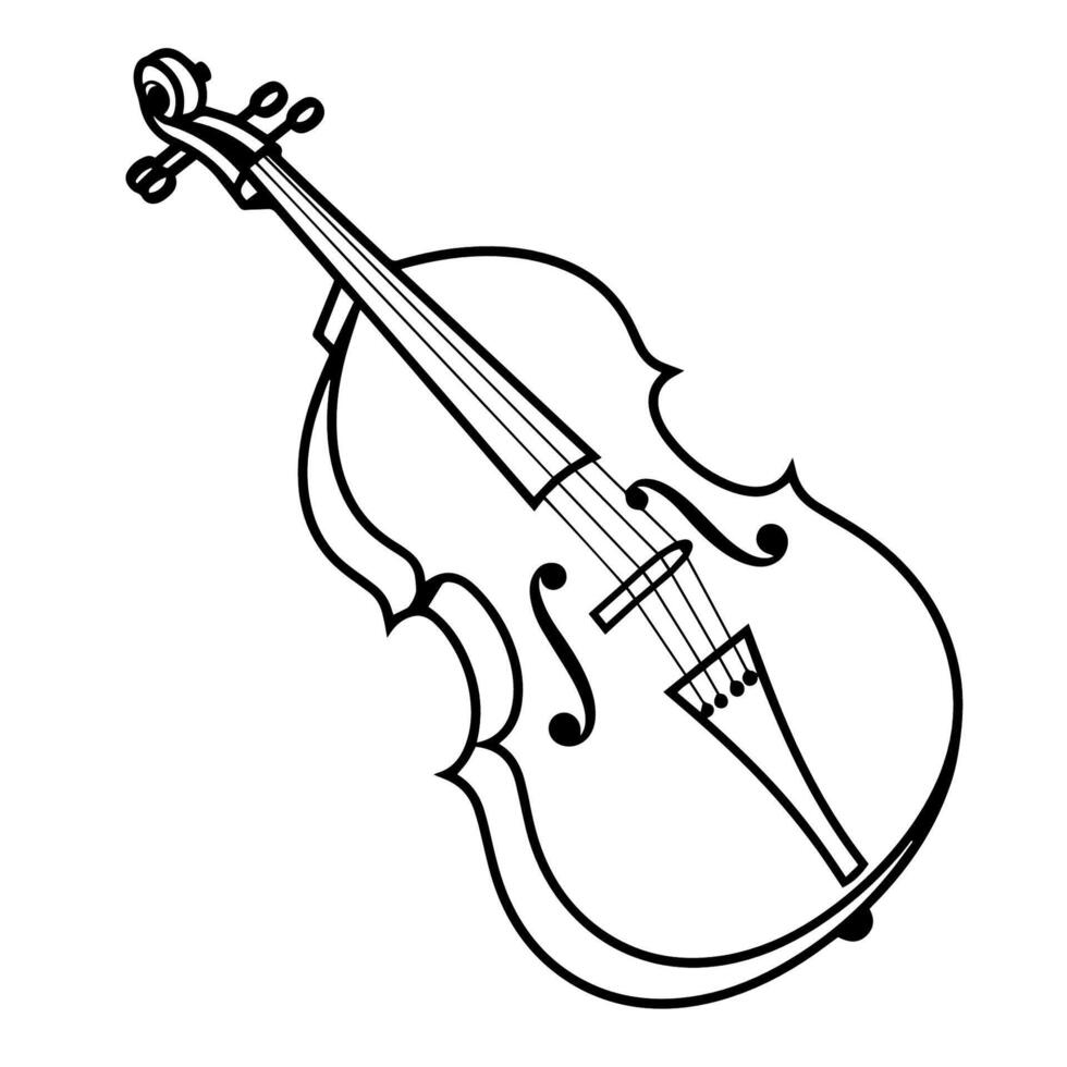 Elegant contrabass outline icon in vector format for music designs.