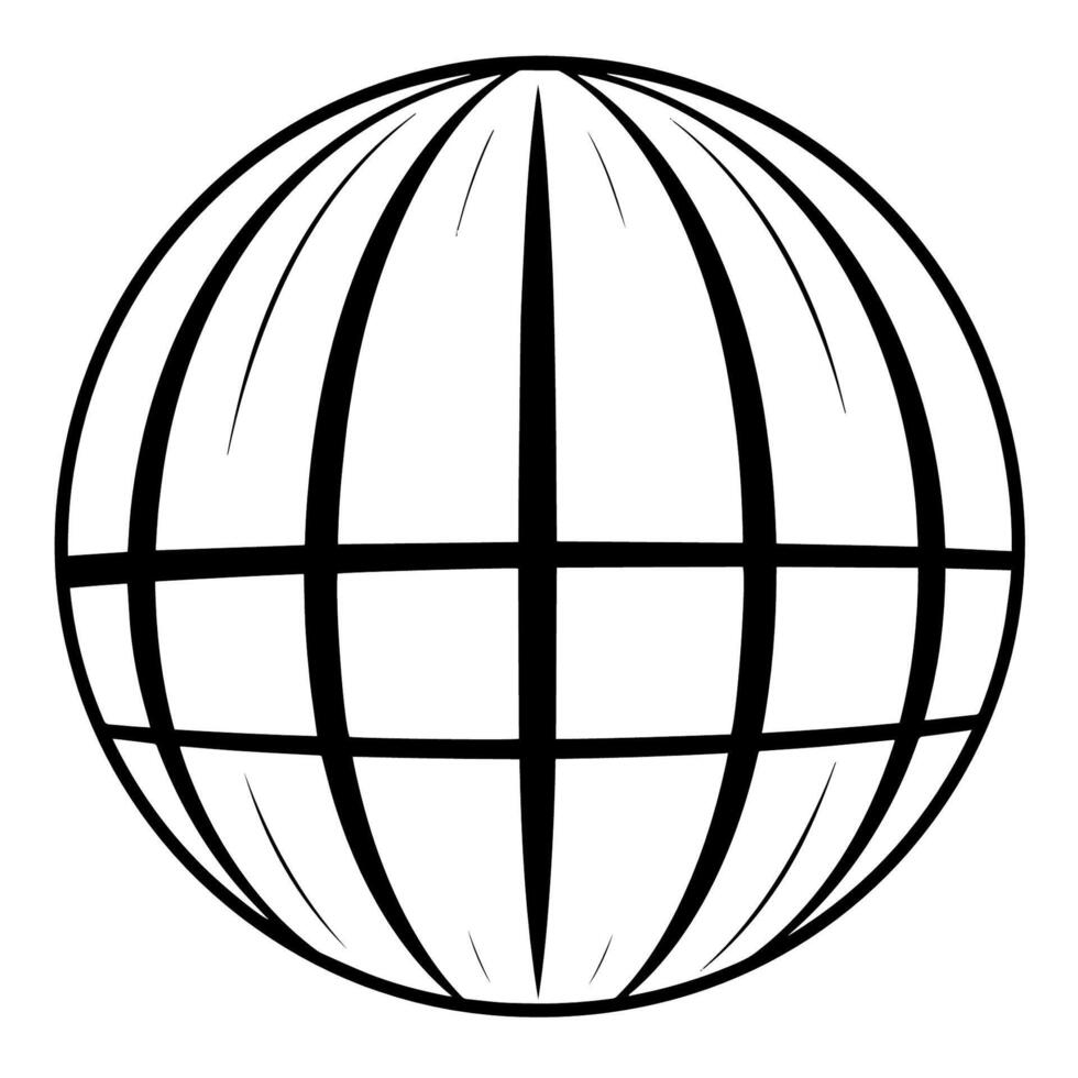 Elegant beach ball outline icon in vector format for versatile designs.