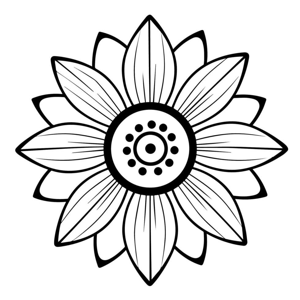 Elegant flower outline icon in vector format for decorative designs.