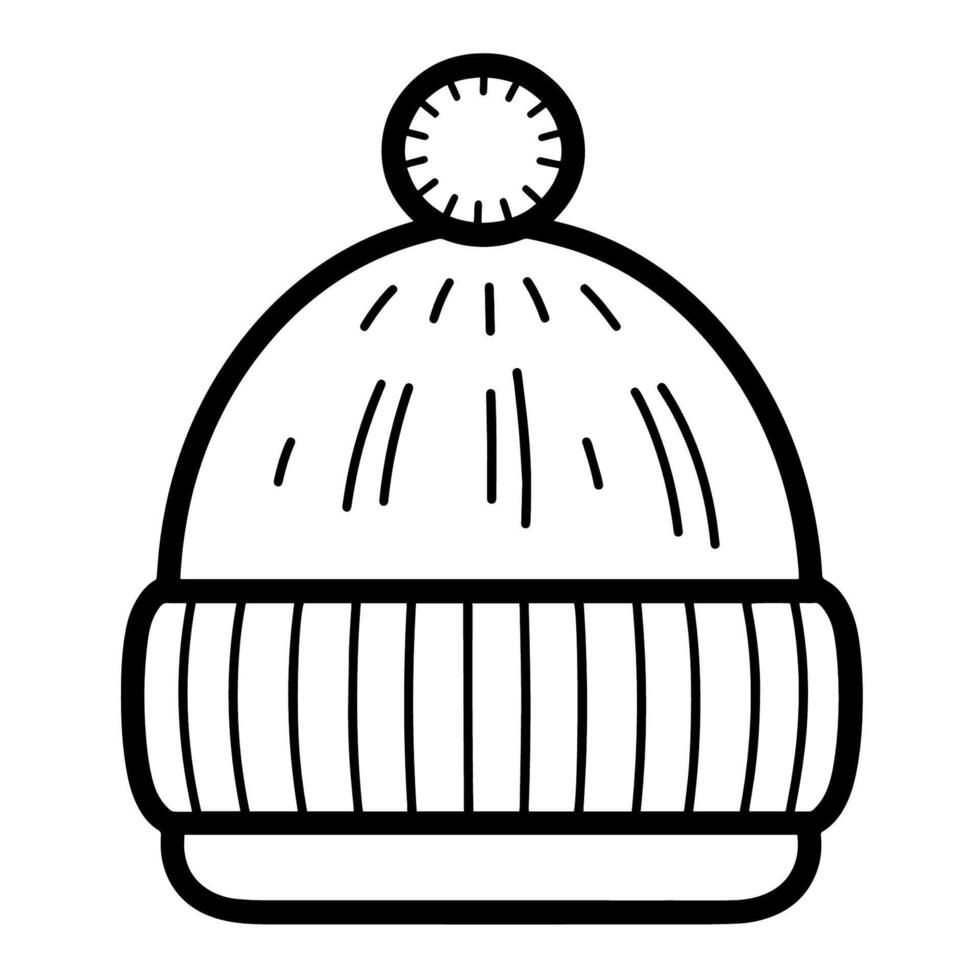 Chic beanie outline icon in vector format for trendy designs.