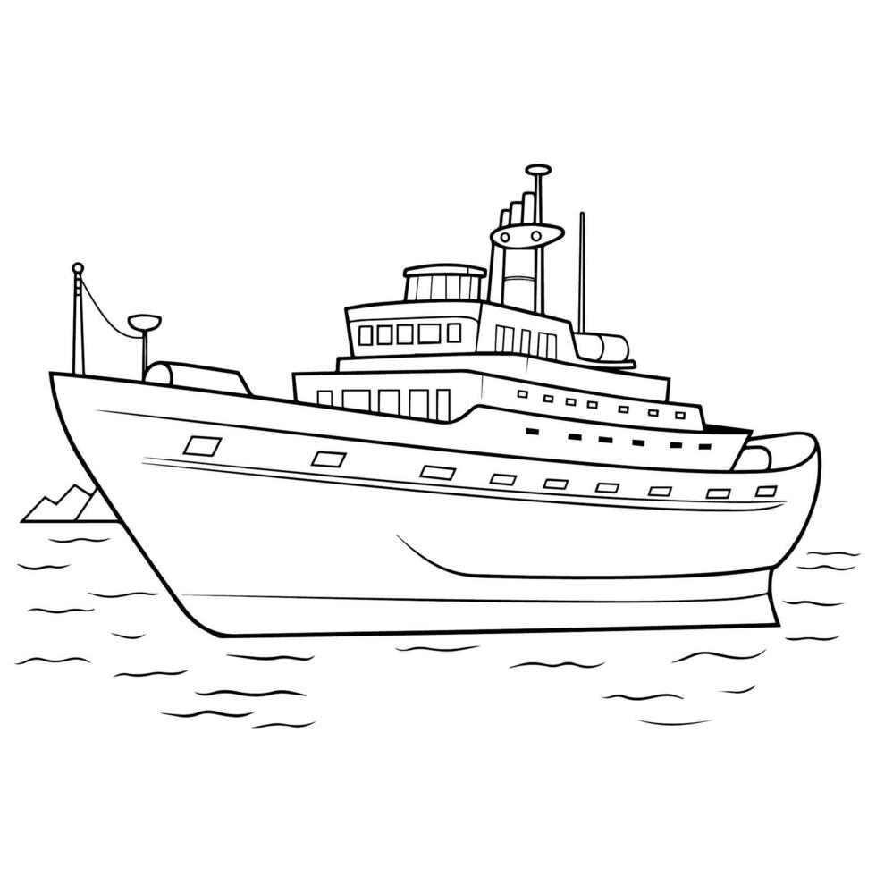 Streamlined vector outline of a boat icon for versatile use.