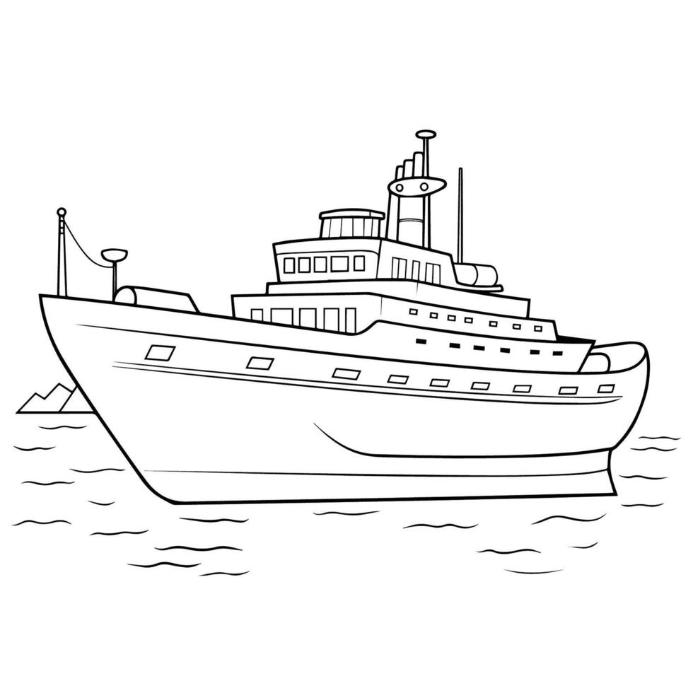 Streamlined vector outline of a boat icon for versatile use.