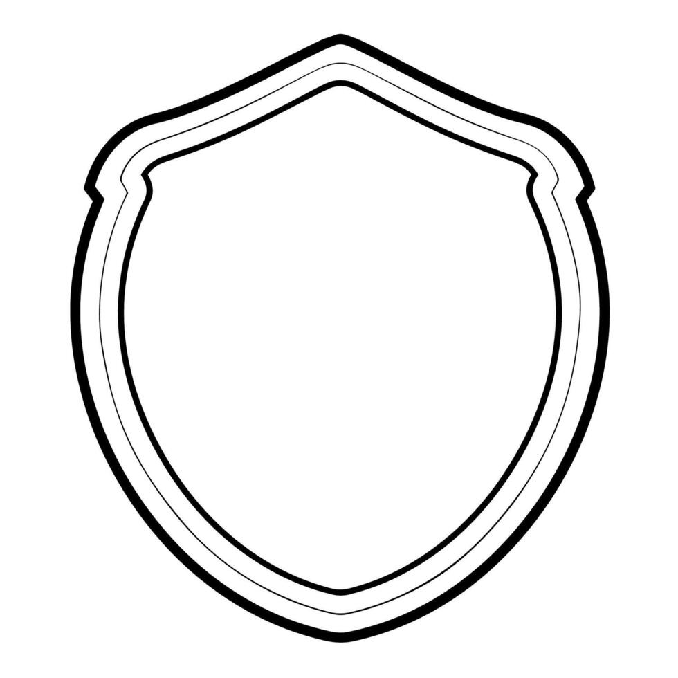 Solid army shield outline icon in vector format for defense designs.