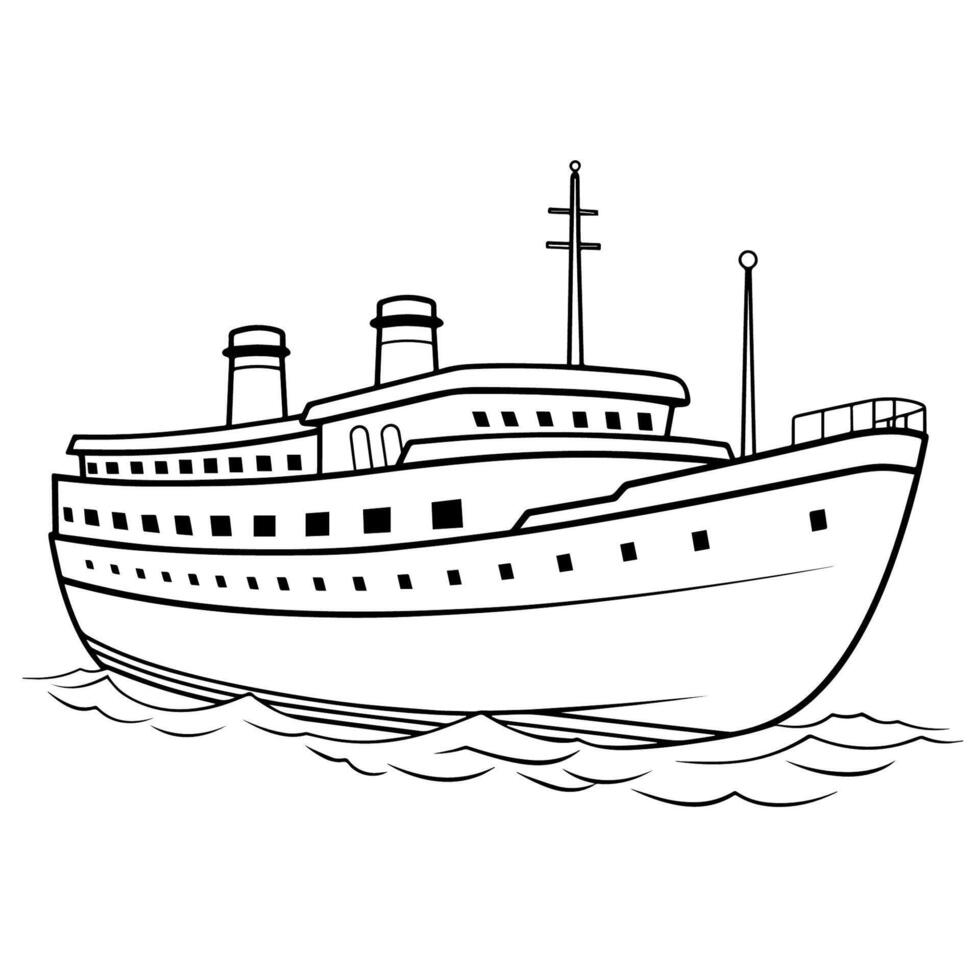 simplificado vector contorno de un barco icono para versátil usar.