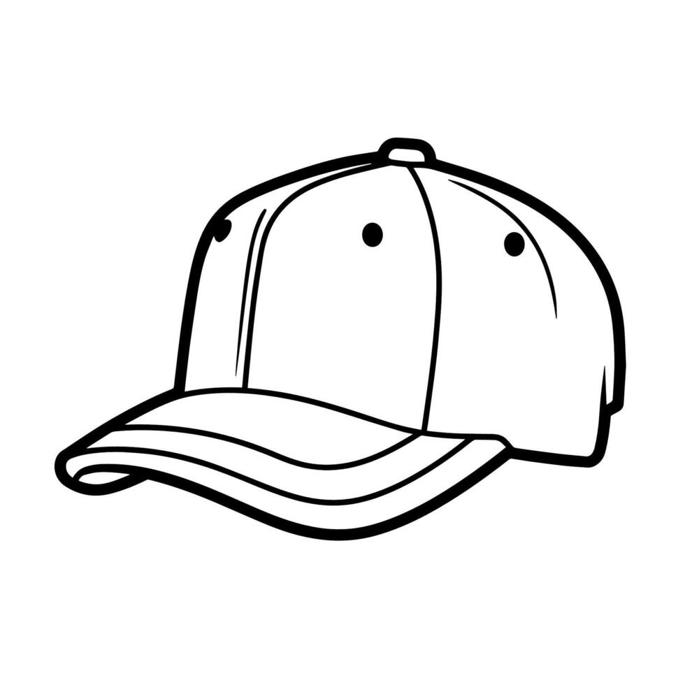 Simplistic vector outline of a baseball caps icon for versatile usage.