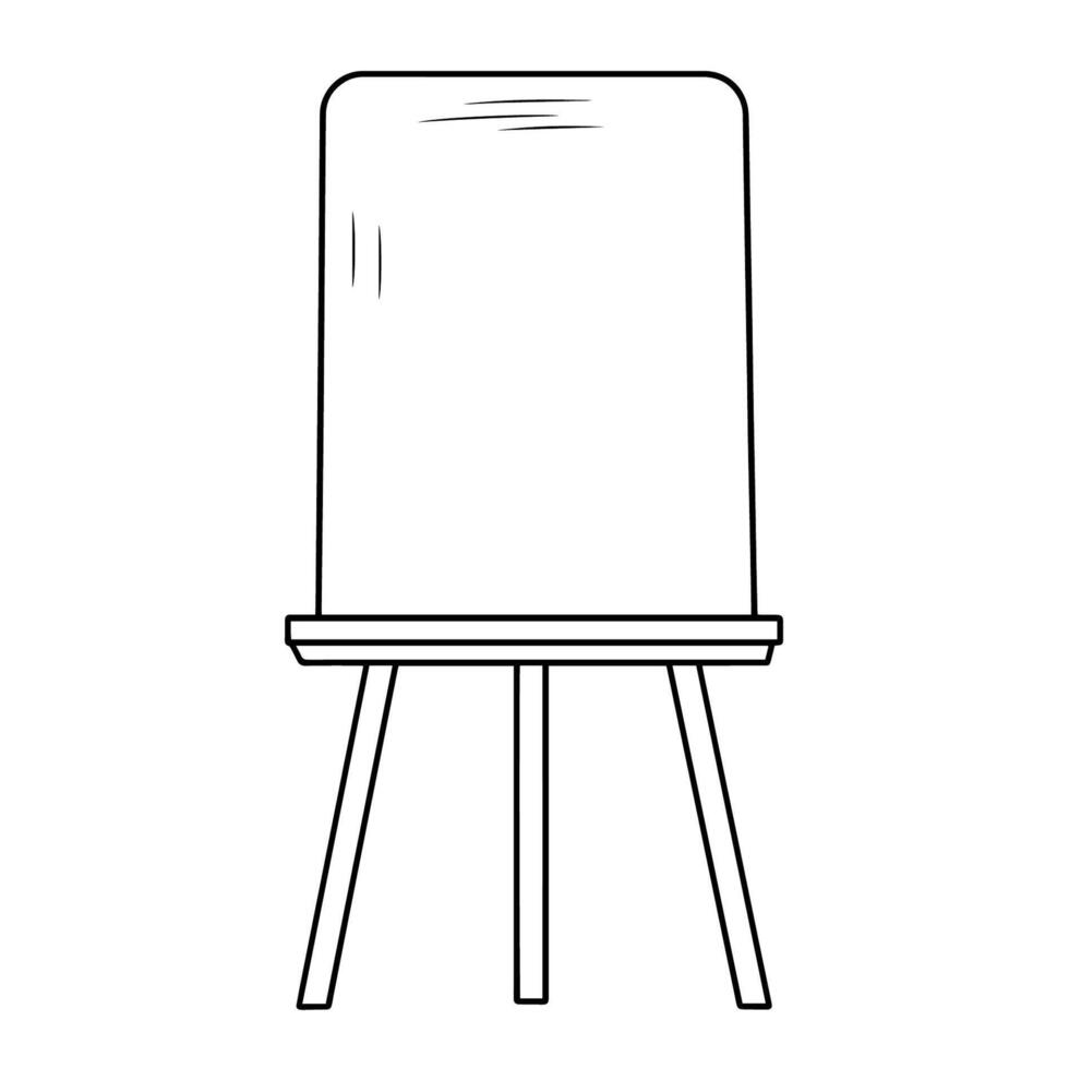 Elegant easel painting outline icon in vector format for artistic designs.