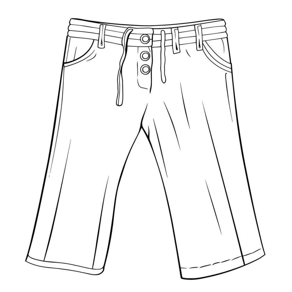 Sleek pants outline icon in vector format for fashion designs.