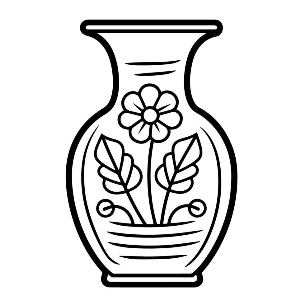 Ancient vase outline icon in vector format for historical designs.