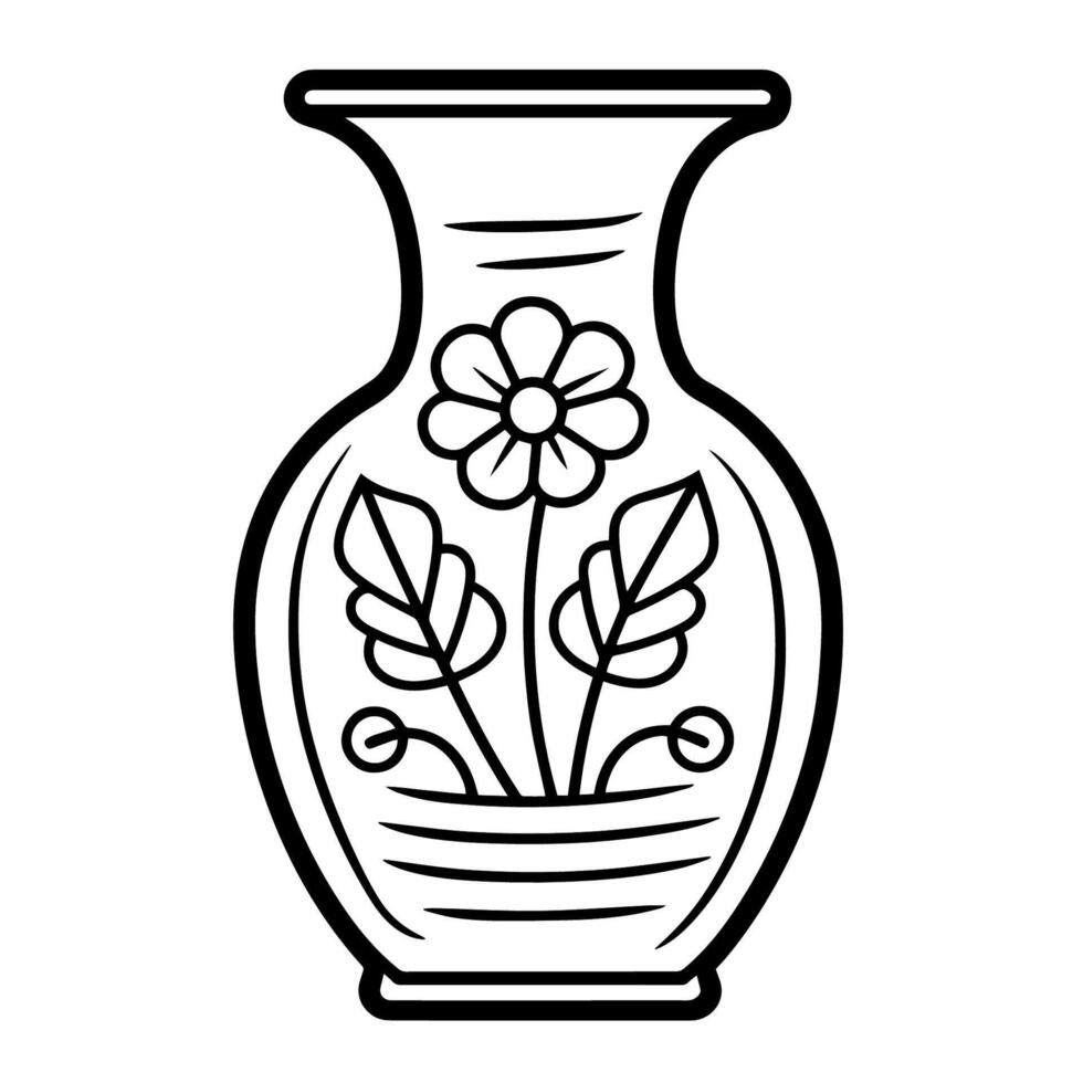 Ancient vase outline icon in vector format for historical designs.
