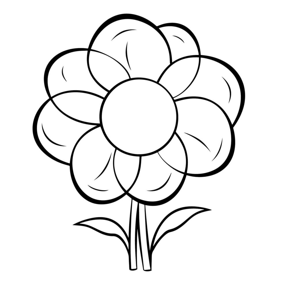 Elegant flower outline icon in vector format for decorative designs.