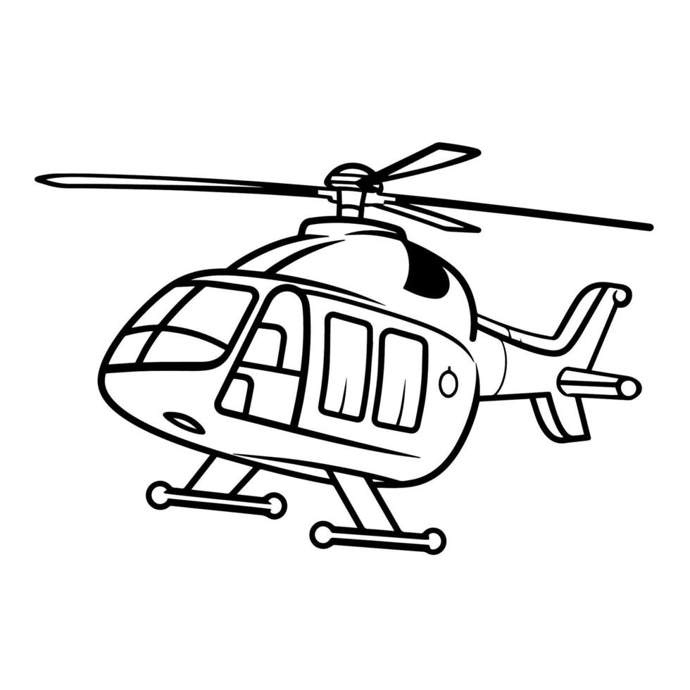Sleek helicopter outline icon in vector format for aviation designs.