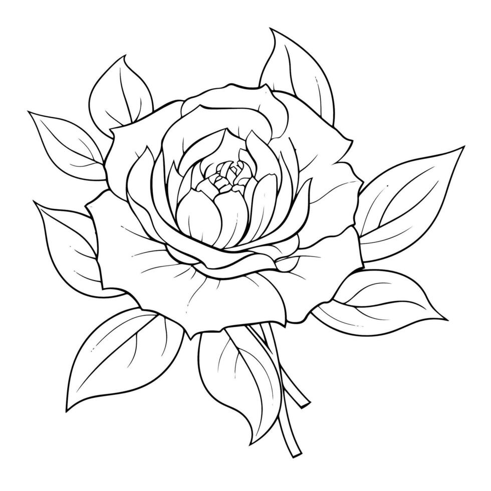 Clean vector outline of a flower icon for versatile applications.