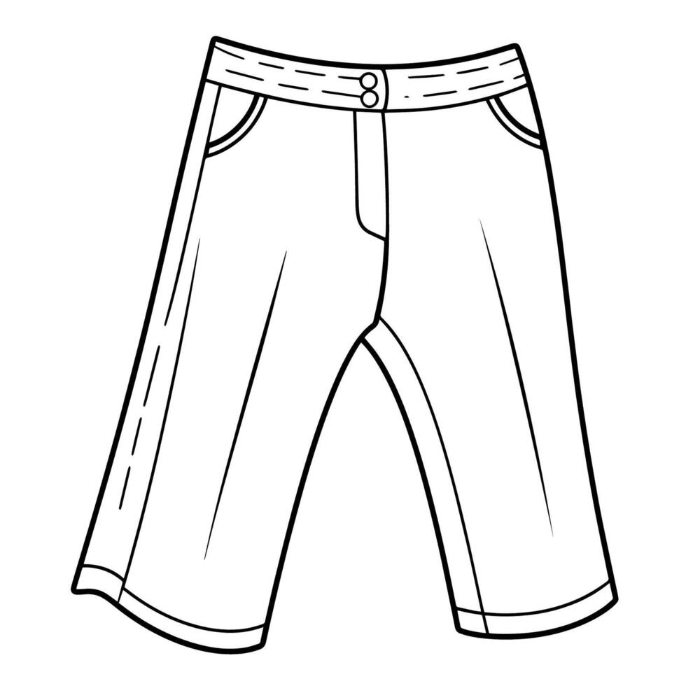 Sleek pants outline icon in vector format for fashion designs.