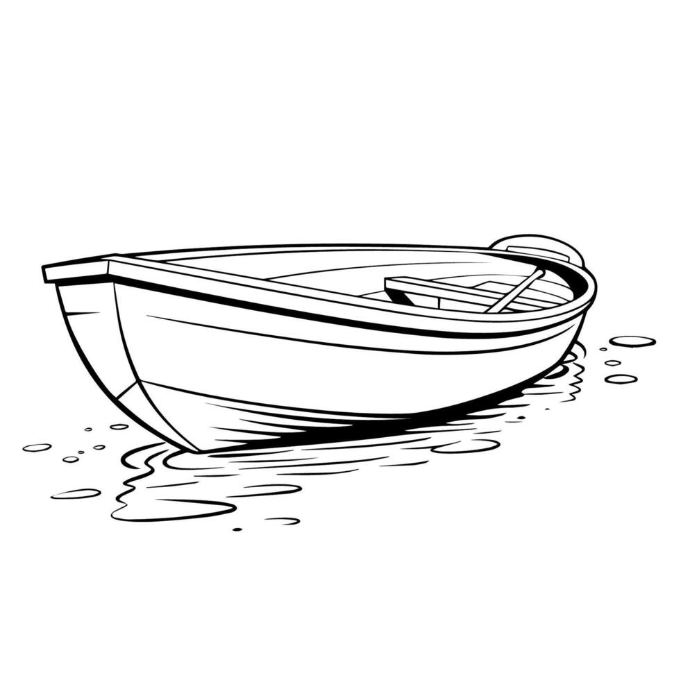 Sail into creativity with our sleek boat outline icon vector. vector