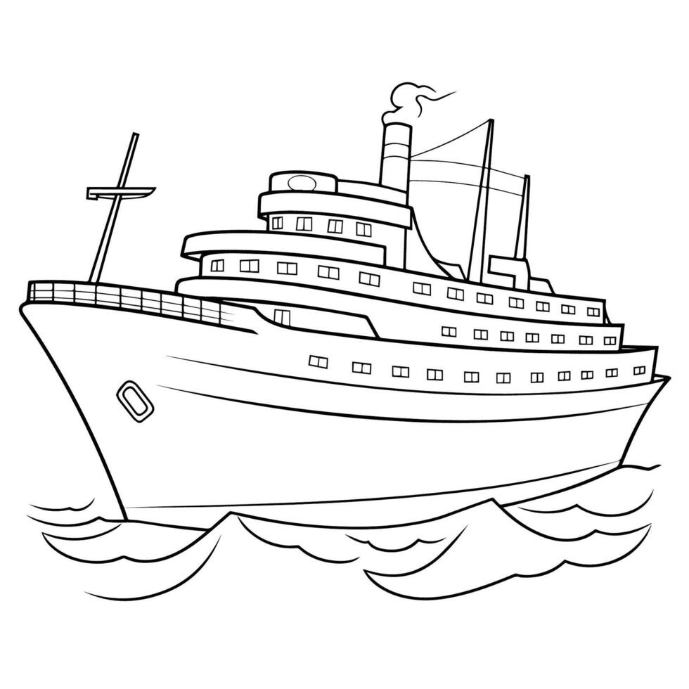 simplificado vector contorno de un barco icono para versátil usar.