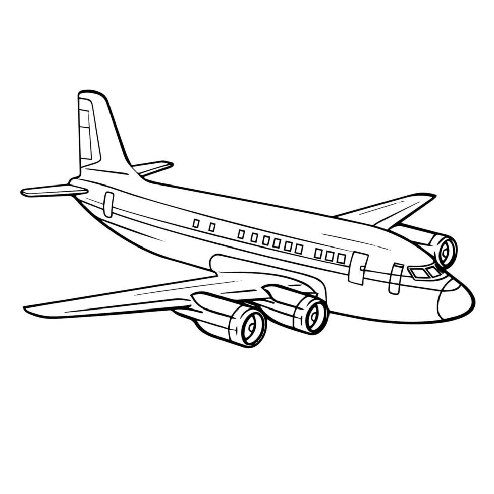 Sleek vector airplane icon in minimalist outline design.