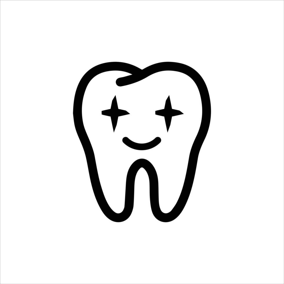 diente plano vector icono