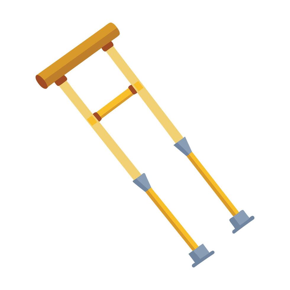 Crutches flat vector illustration on white background.