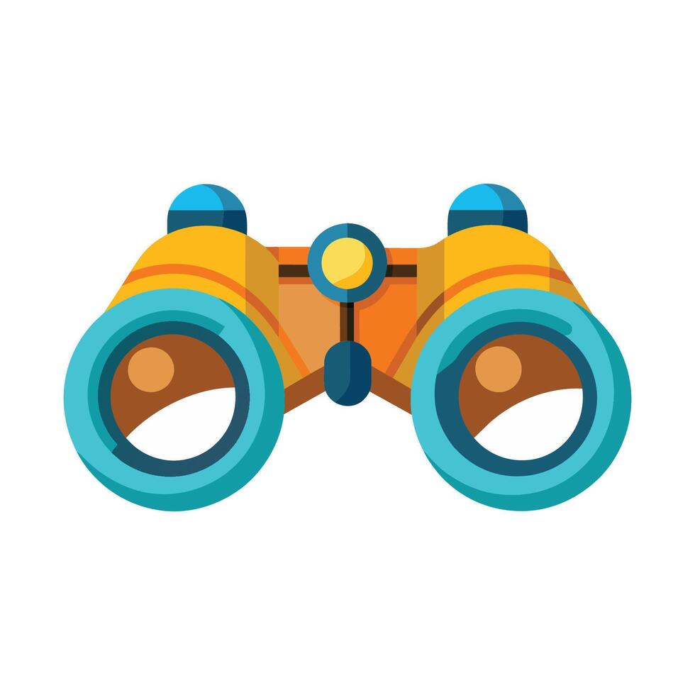 Binoculars flat vector illustration on white background