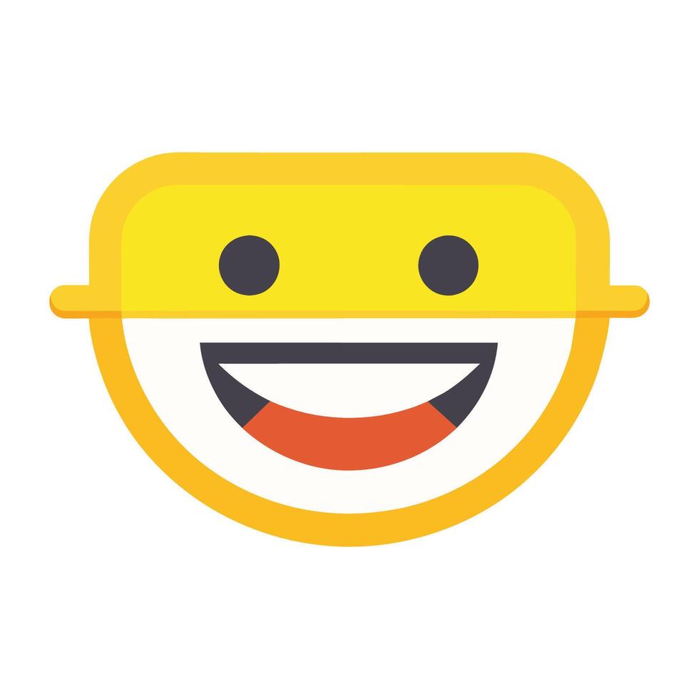 Smile beam face isolated flat vector illustration