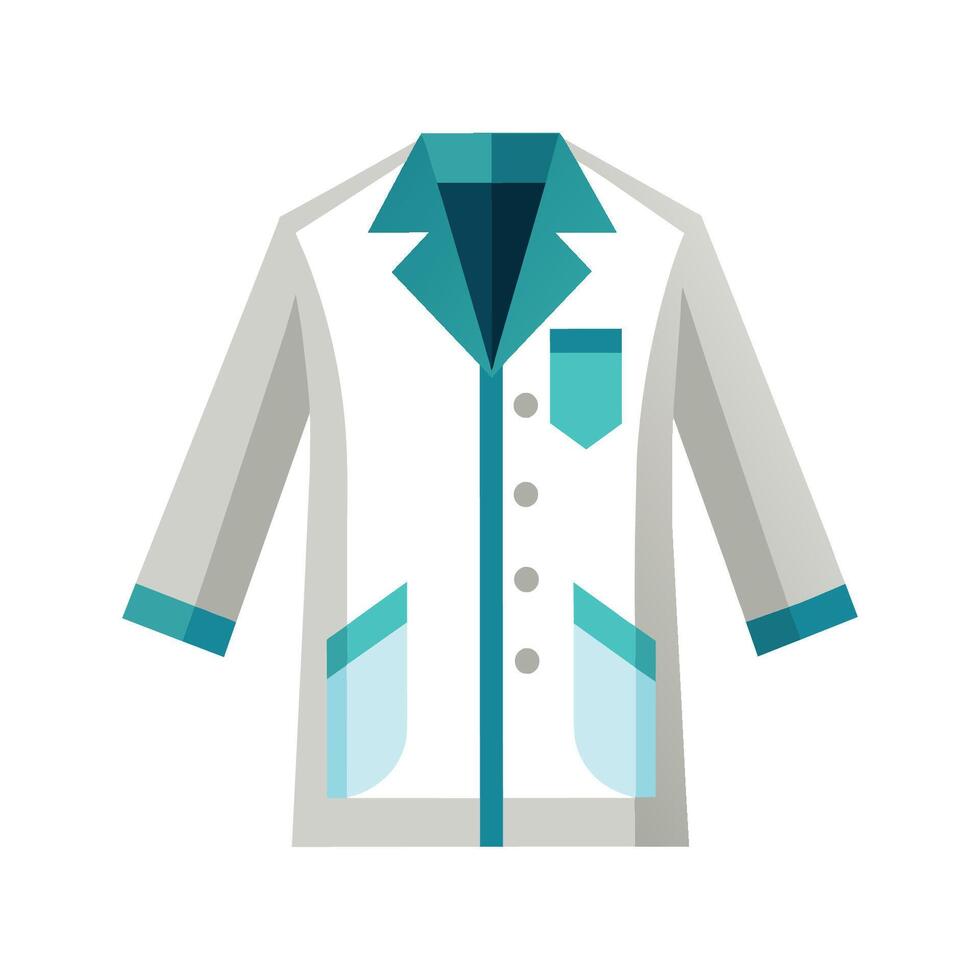 Lab coat flat vector illustration on white background.