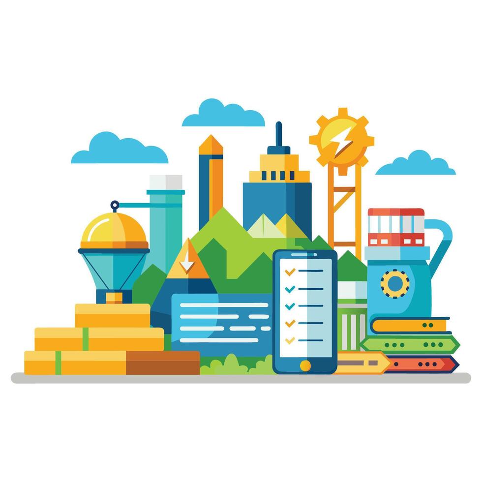Resources isolated flat vector illustration