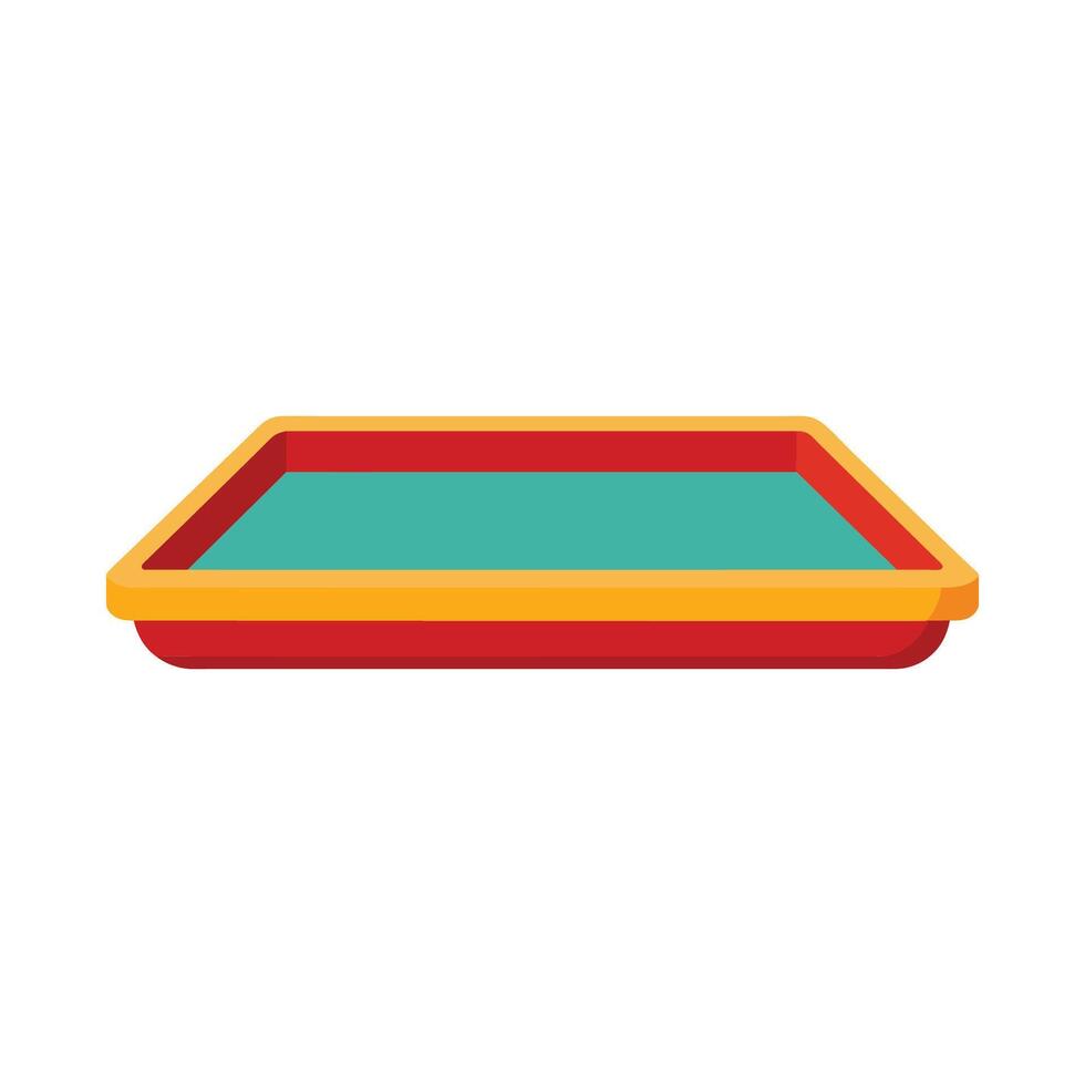 Tray flat vector illustration on white background.