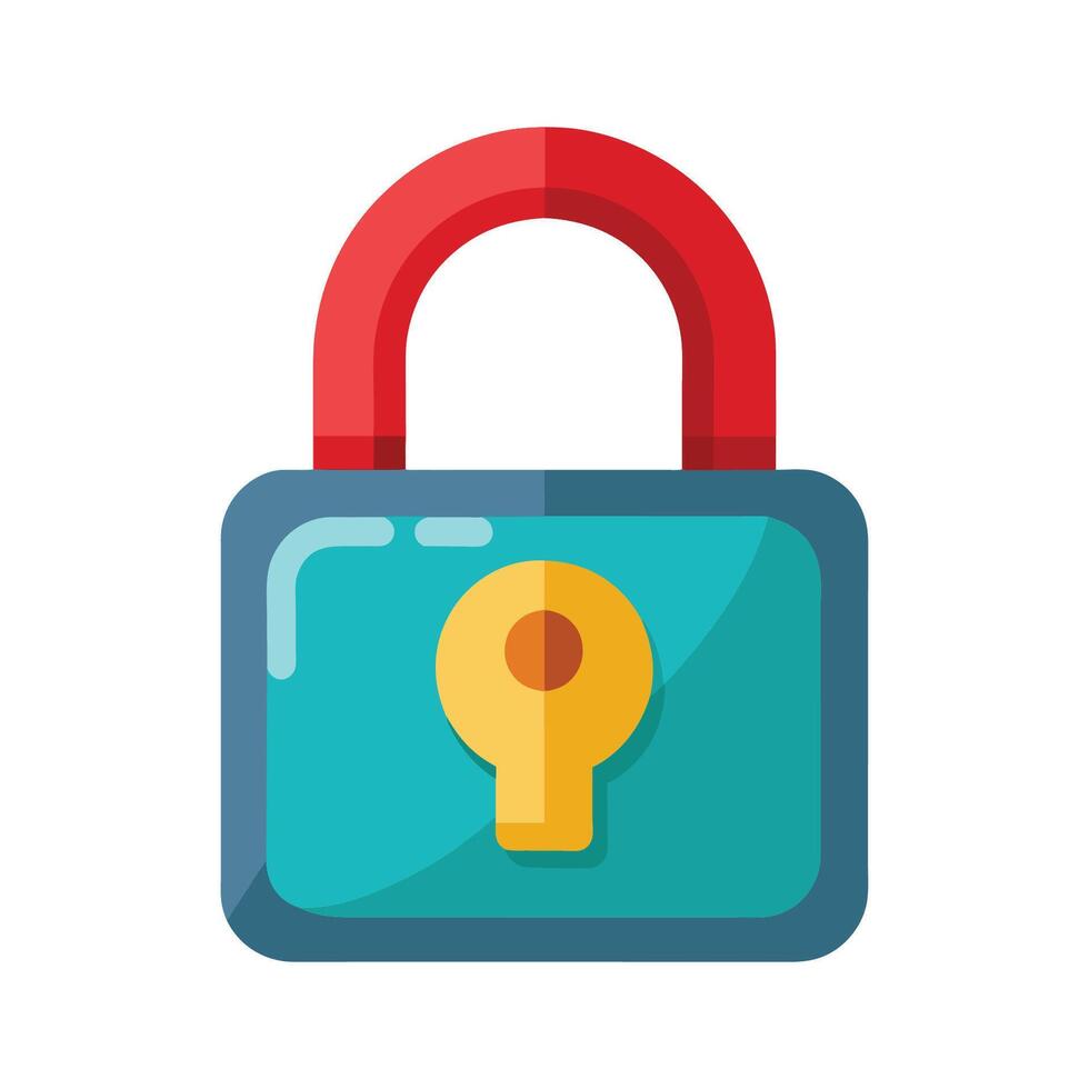 Lock flat vector illustration on white background