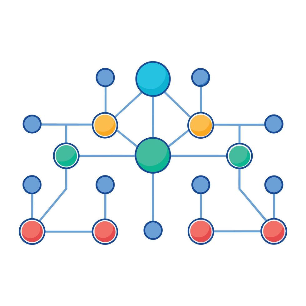 Random chart network isolated flat vector illustration