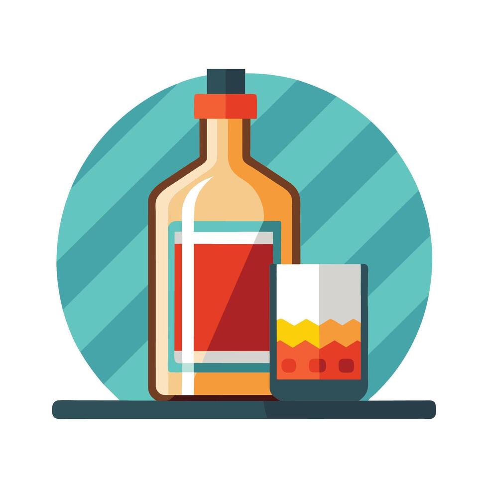 Alcohol flat vector illustration on white background