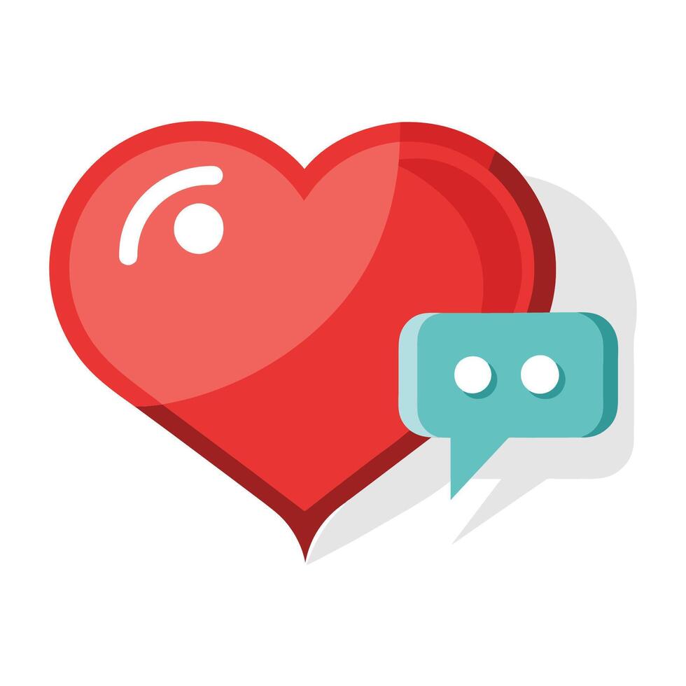 Love with comment isolated flat vector illustration