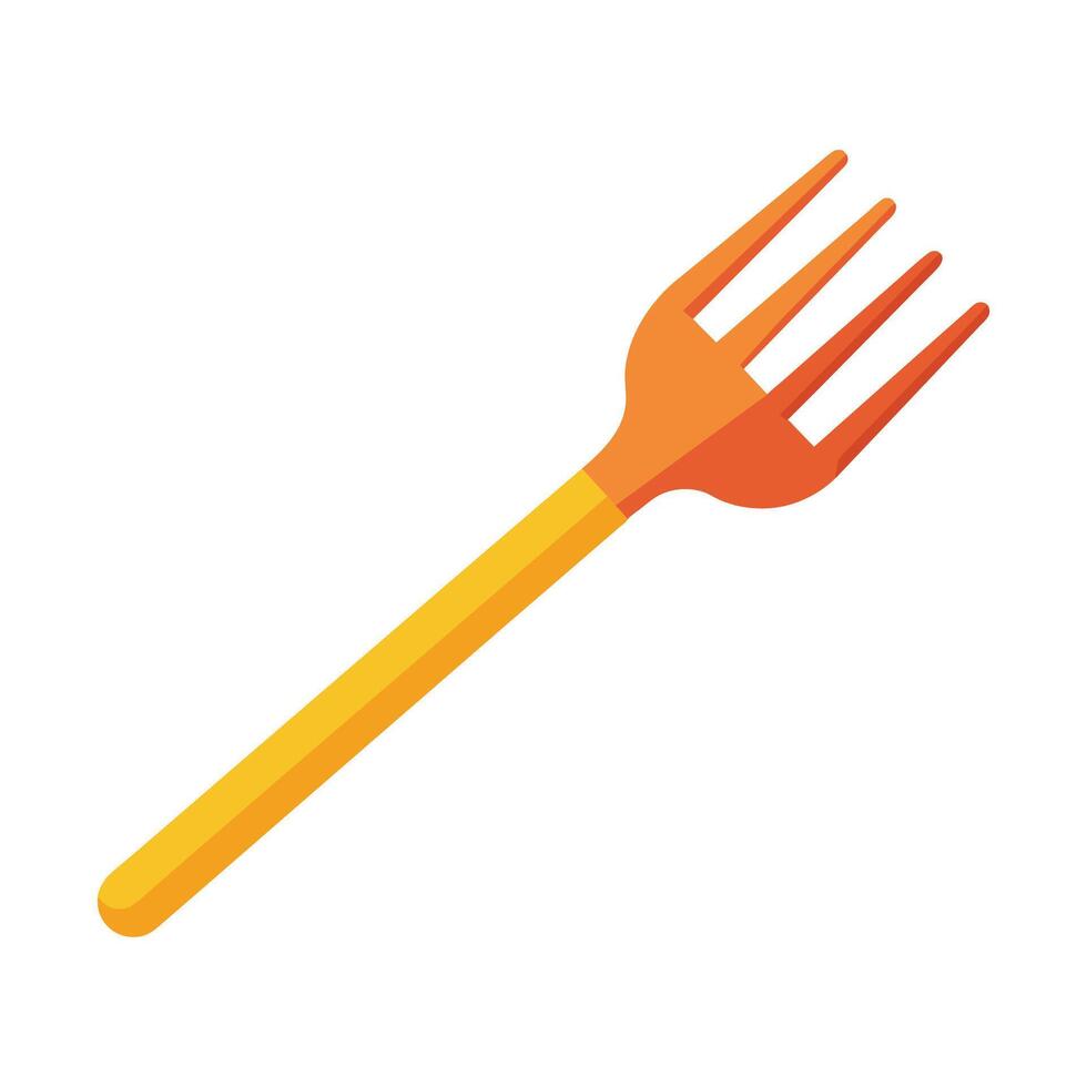 Fork flat vector illustration on white background