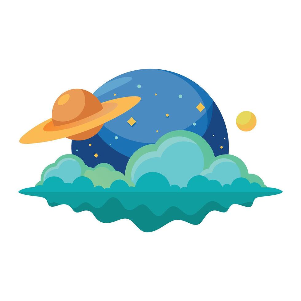 Planet isolated flat vector illustration on white background.