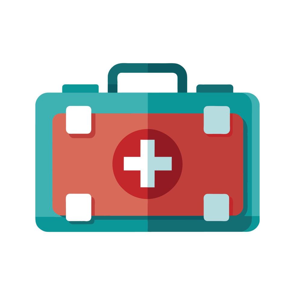First aid kit flat vector illustration on white background
