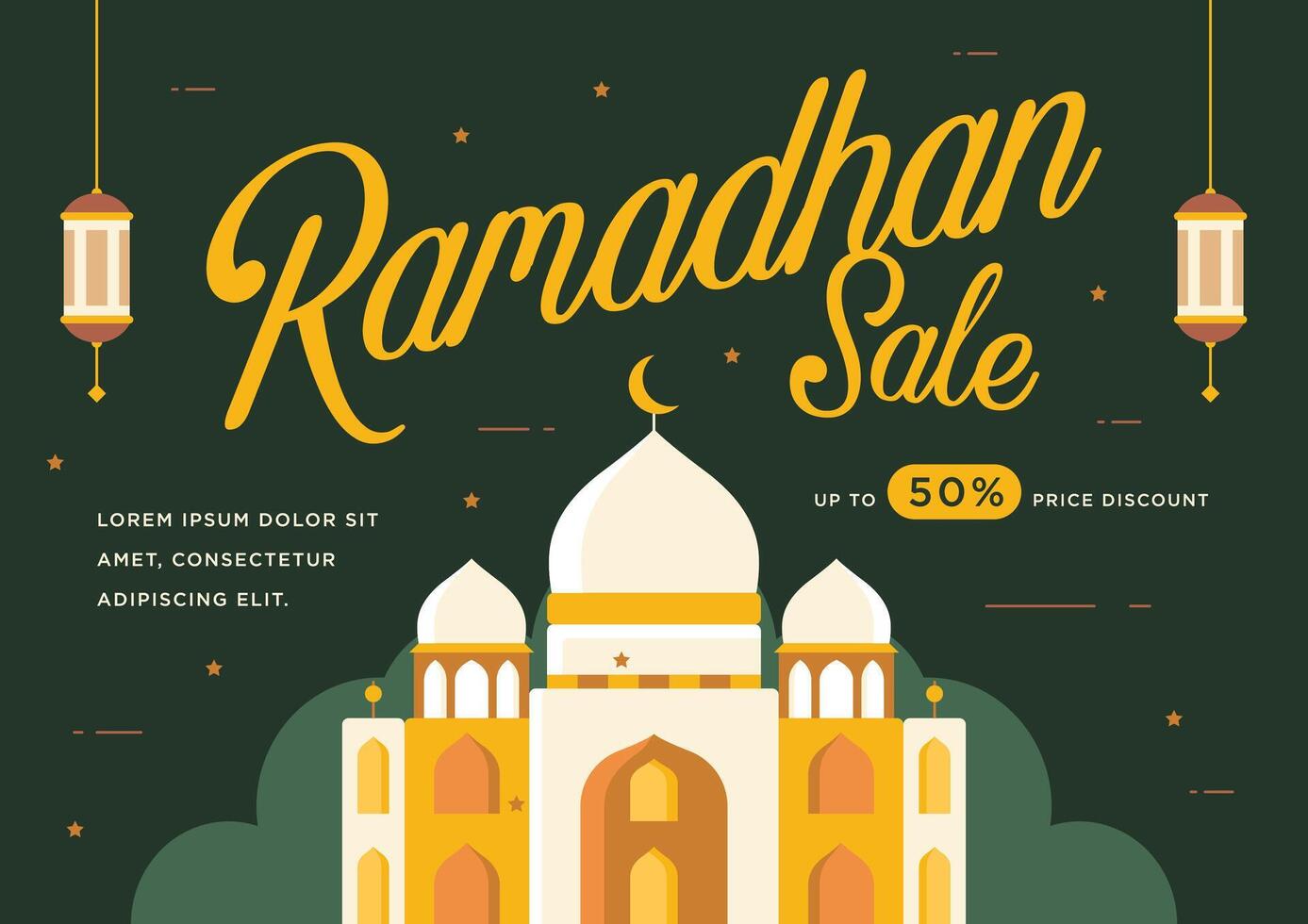 Ramadan Kareem Islamic Banner. Ramadhan Social Media Poster Background Design vector