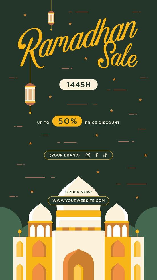 Ramadan Kareem Islamic Story Stories Reels Status. Ramadhan Social Media Poster Design vector