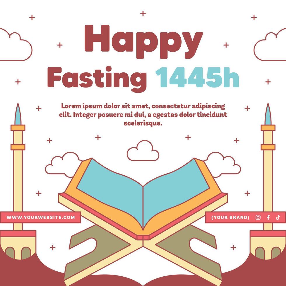 Flat Ramadan or Ramadhan Social Media Story Stories Reels Design Collection with Arabic Style vector