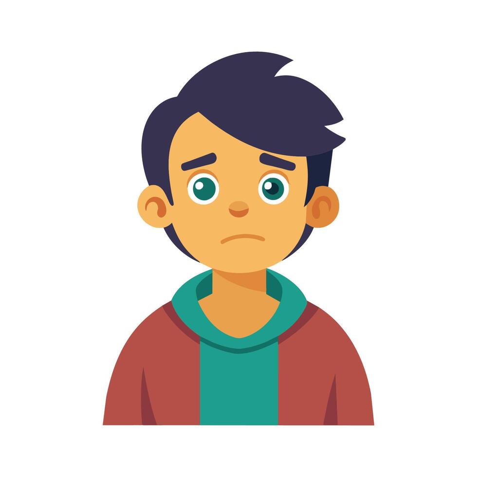 Sad face isolated flat vector illustration