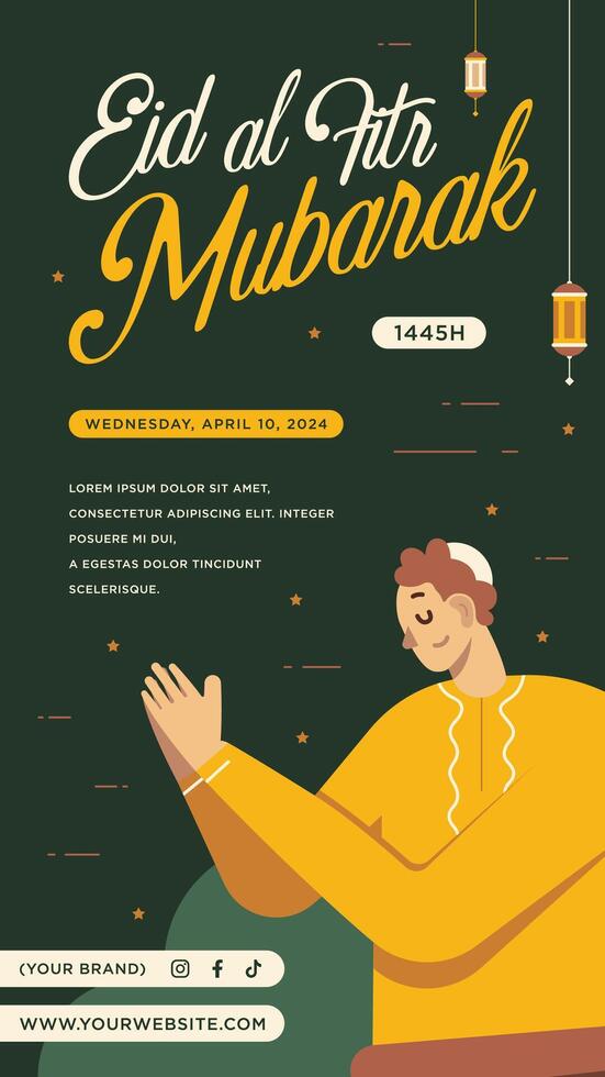 Ramadan Kareem Islamic Story Stories Reels Status. Ramadhan Social Media Poster Design vector