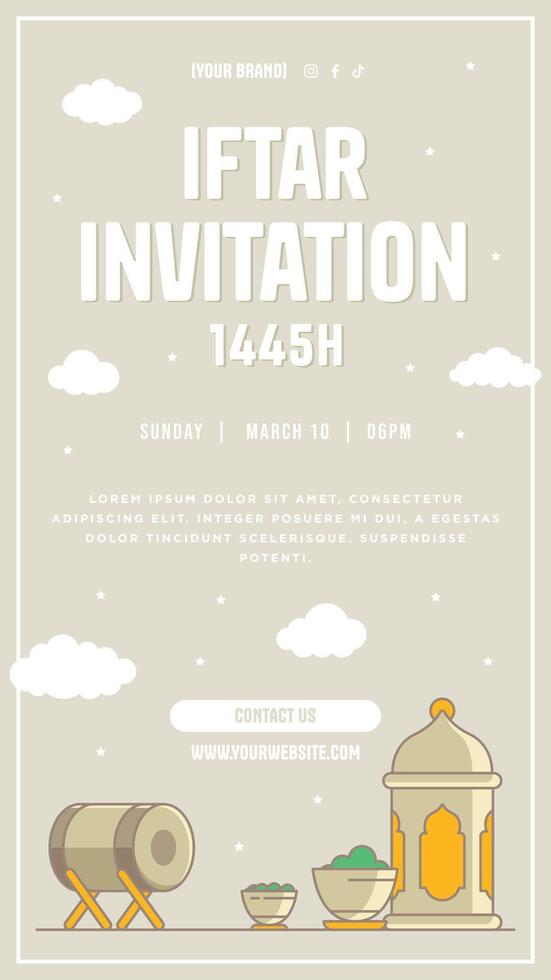 Ramadhan or Ramadan Social Media Story Stories Reels Collection with Islamic Design Greetings vector