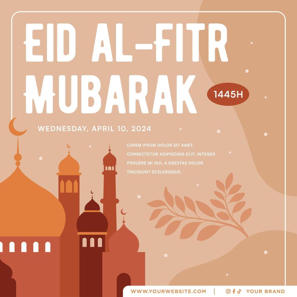 Ramadhan Flat Design for Banner and Social Media. Happy Eid Mubarak Social Media Story Reels Illustration vector
