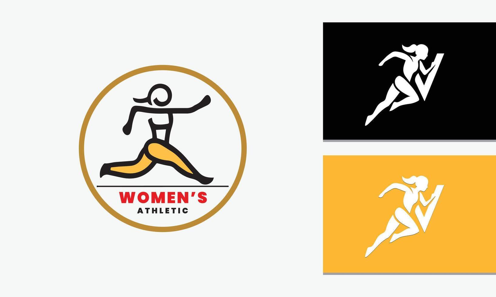 ai generado mujer atlético logo vector icono diseño