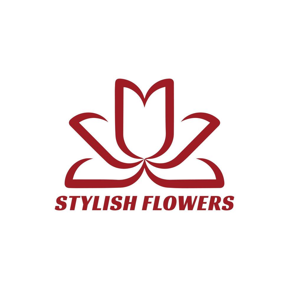 The flower logo design is stylish and elegant, suitable for a company logo related to the flower philosophy vector